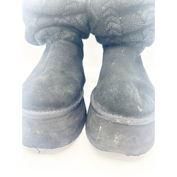 UGG Cable Knit Sweater Branded Platform Boots Size 7 - Picture 7 of 7